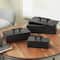 Black Marble Decorative Box with Aluminum Bar Handles, 3ct.